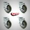 Service Caster 5 Inch SS Gray Polyurethane Swivel Top Plate Caster Set with Brake SCC SCC-SS20S514-PPUB-TLB-4 - alternate 3